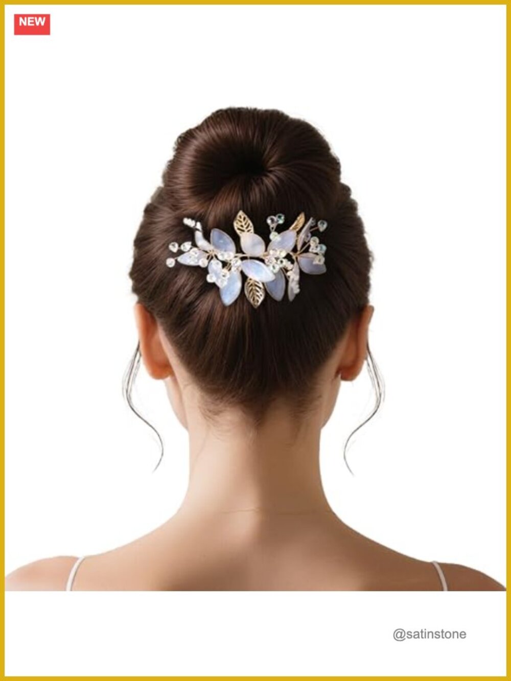Handmade Leaf Bridal Headpiece Floral Crystal Hair Accessory